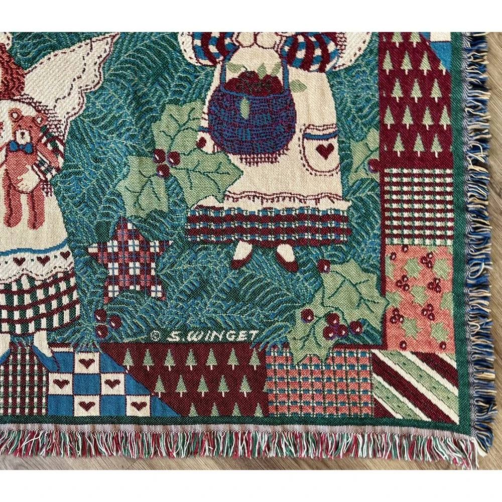 Christmas Tapestry Blanket Angel Choir Throw Goodwin Weavers Susan Winget 46x66